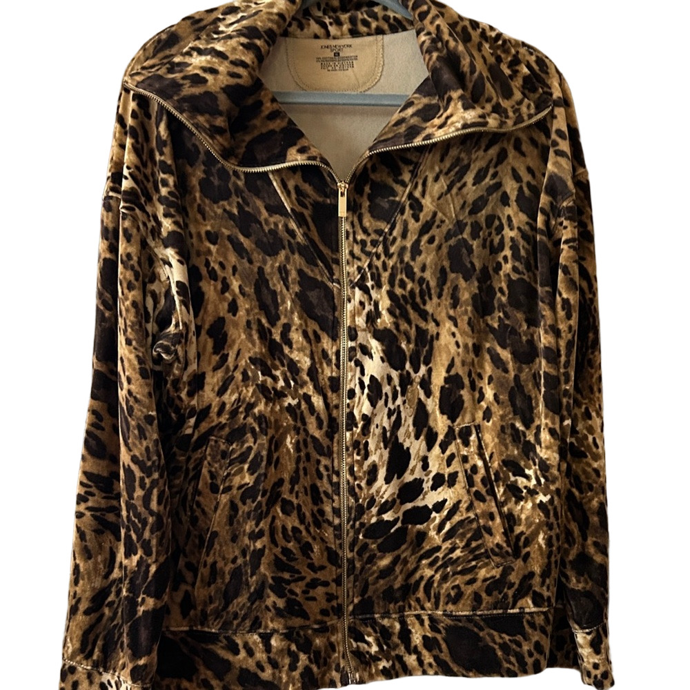 Jones of New York Leopard Print Women's Jacket XL - Picture 1 of 9